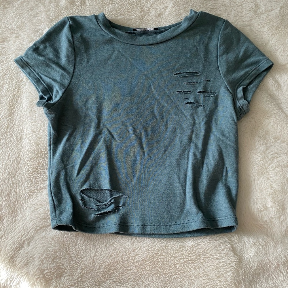 LIKE NEW Blue Distressed Top